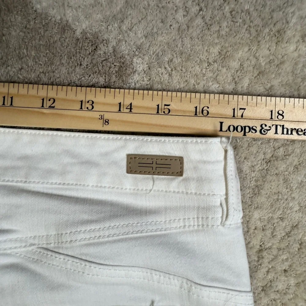 Liverpool Los Angeles Ankle Skinny Jeans White Frayed Raw Hem Size 12/31 Womens